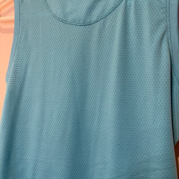 Lucky in Love Womens Small Tennis Tank Collared Teal Ruched Sides Active Pickle - Picture 3 of 6